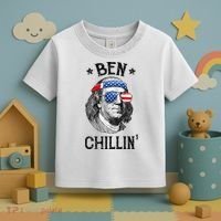 Ben Chillin 4th of July Ben Franklin USA Independence Flag Toddler T-Shirt thumb 3