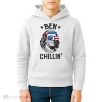 Ben Chillin 4th of July Ben Franklin USA Independence Flag Kids Hoodie thumb 4
