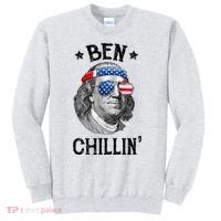 Ben Chillin 4th Of July Ben Franklin USA Independence Flag Sweatshirt thumb 0