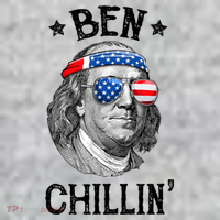 Ben Chillin 4th Of July Ben Franklin USA Independence Flag Sweatshirt thumb 2