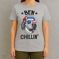 Ben Chillin 4th Of July Ben Franklin USA Independence Flag T-Shirt thumb 4