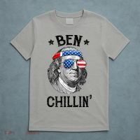 Ben Chillin 4th Of July Ben Franklin USA Independence Flag T-Shirt thumb 5