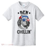 Ben Chillin 4th Of July Ben Franklin USA Independence Flag Kids T-Shirt thumb 0