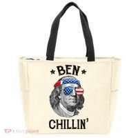 Ben Chillin 4th Of July Ben Franklin USA Independence Flag Tote Bag thumb 0