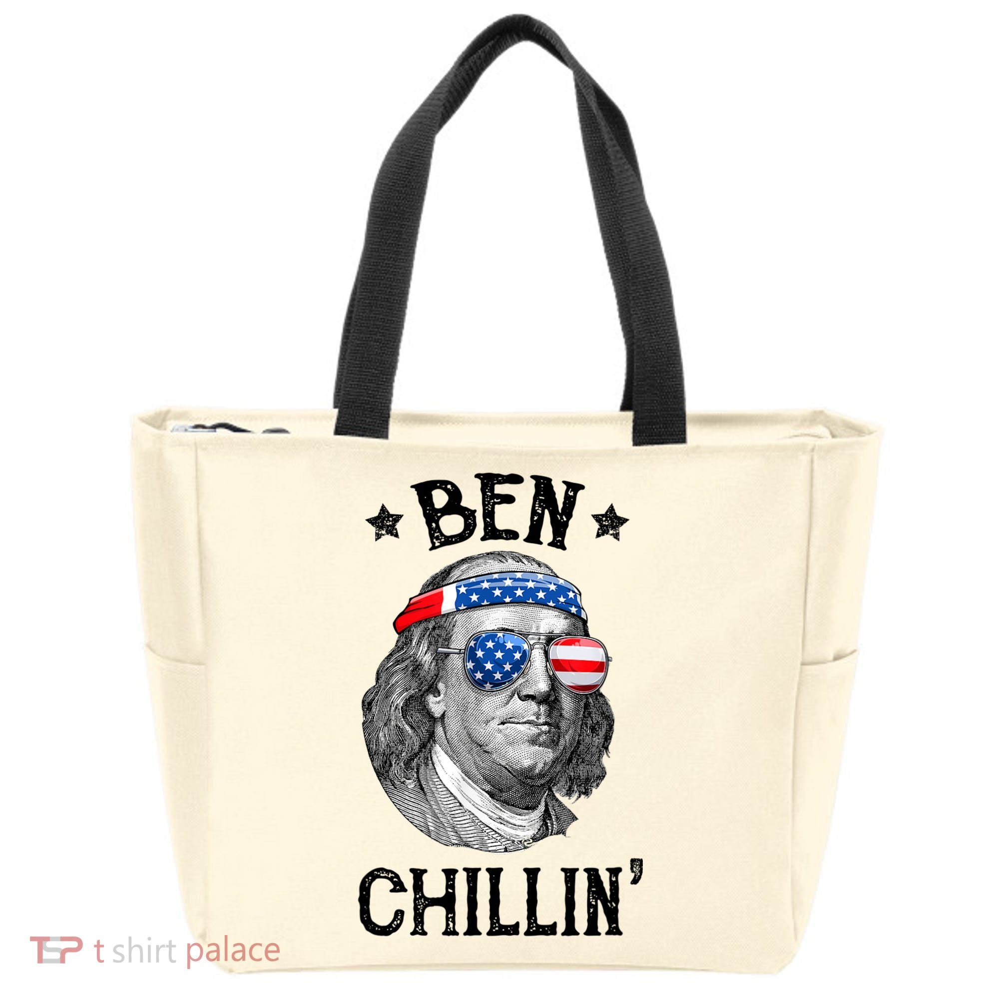 Ben Chillin 4th Of July Ben Franklin USA Independence Flag Tote Bag