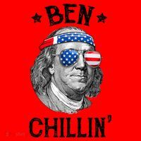 Ben Chillin 4th Of July Ben Franklin USA Independence Flag Santa Hat thumb 1