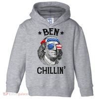 Ben Chillin 4th Of July Ben Franklin USA Independence Flag Toddler Hoodie thumb 0