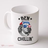 Ben Chillin 4th Of July Ben Franklin USA Independence Flag Coffee Mug thumb 0