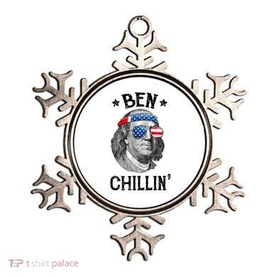 Ben Chillin 4th Of July Ben Franklin USA Independence Flag Ornament