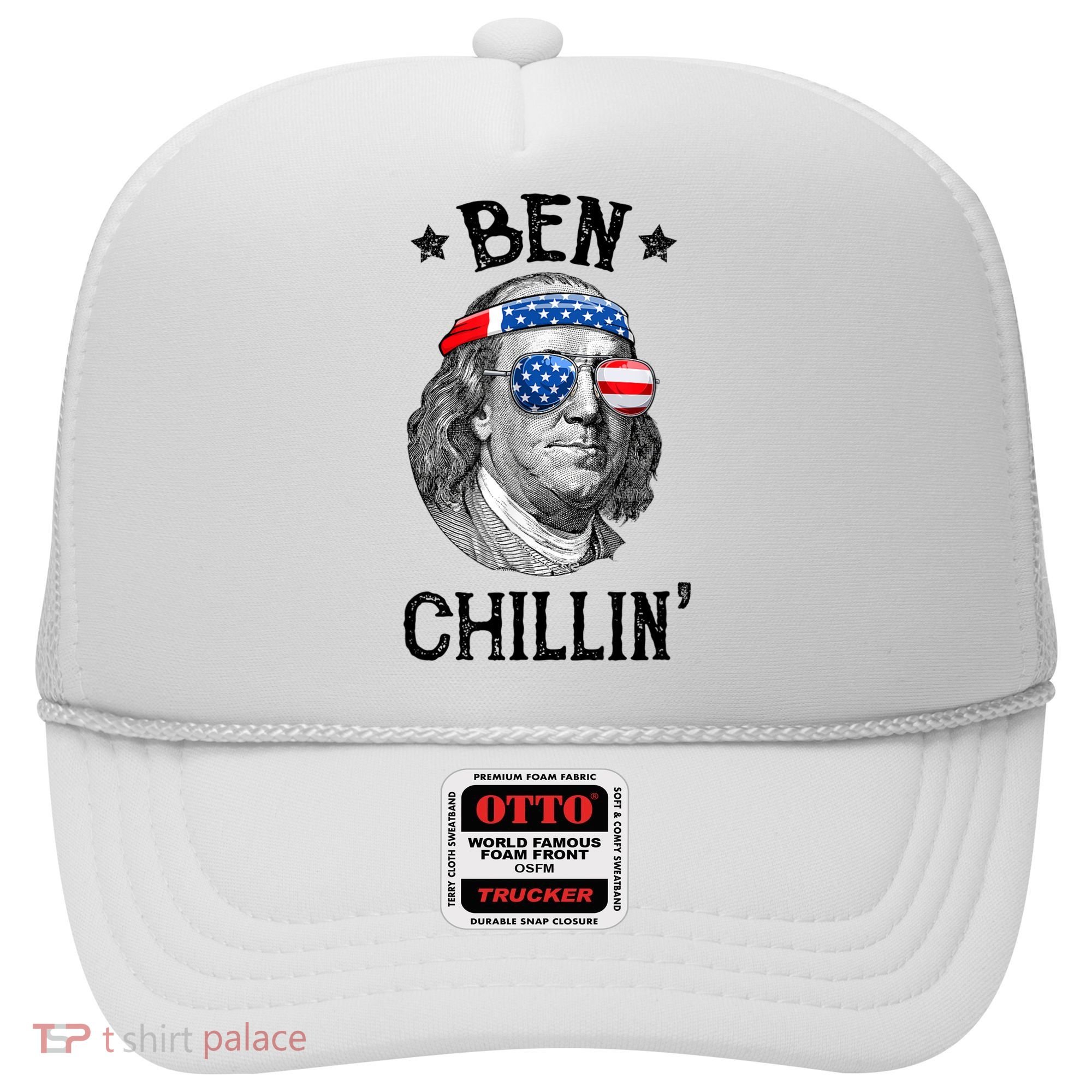 Ben Chillin 4th Of July Ben Franklin USA Independence Flag Hat