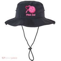 Breast Cancer Awareness Heart Ribbon Pickleball Pink Out Bucket Hat thumb 0