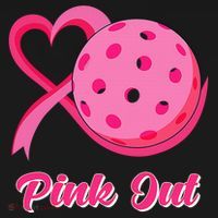 Breast Cancer Awareness Heart Ribbon Pickleball Pink Out Mousepad thumb 1