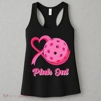 Breast Cancer Awareness Heart Ribbon Pickleball Pink Out Women's Tank Top thumb 3