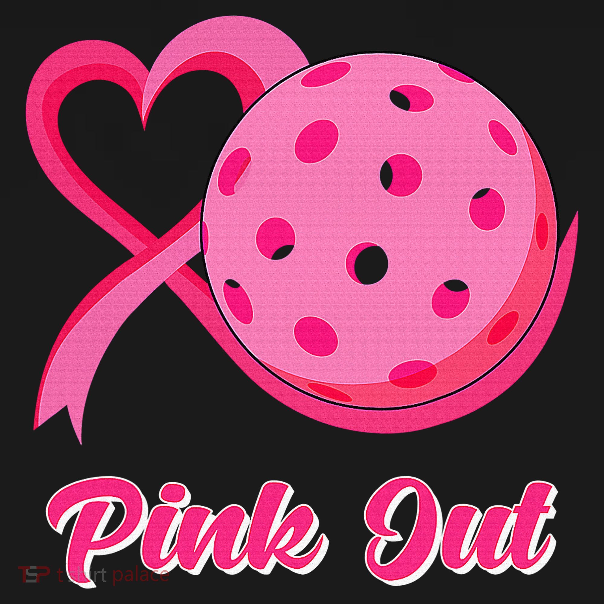 Breast Cancer Awareness Heart Ribbon Pickleball Pink Out Women's Tank Top