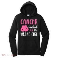 Breast Cancer Awareness Pink Boxing Gloves Cancer Picked The Wrong Girl Women's Hoodie thumb 0