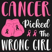 Breast Cancer Awareness Pink Boxing Gloves Cancer Picked The Wrong Girl Women's Hoodie thumb 2