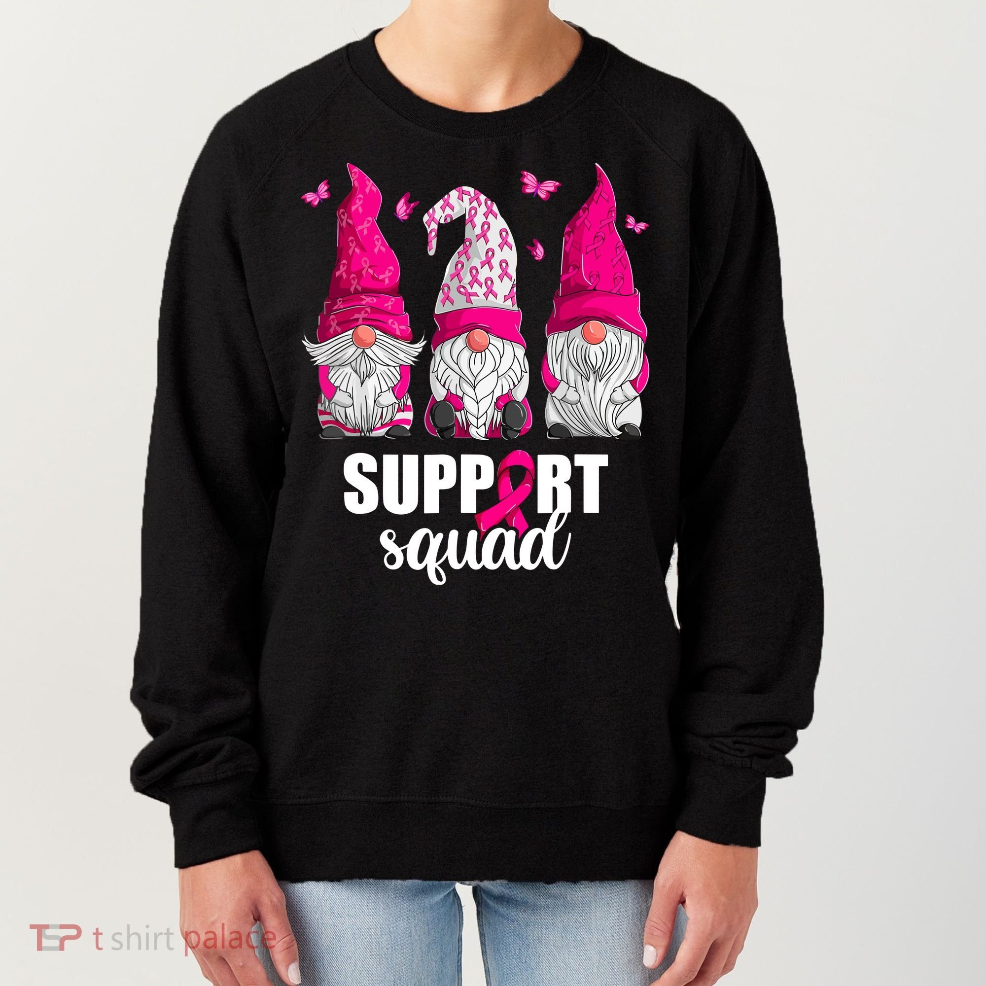 Breast Cancer Awareness Pink Gnomes Support Squad Gifts Women's Sweatshirt