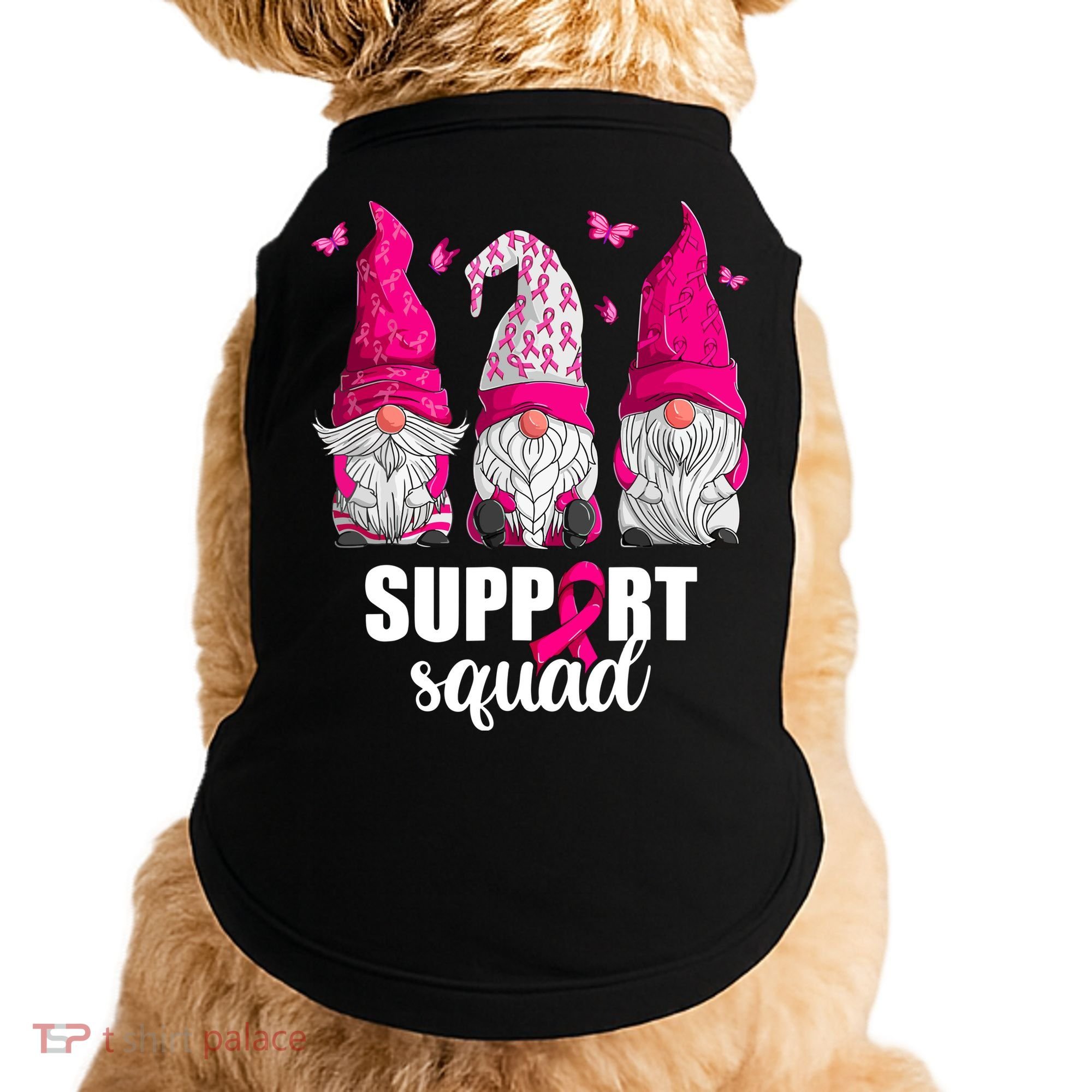 Breast Cancer Awareness Pink Gnomes Support Squad Gifts Doggie Tank