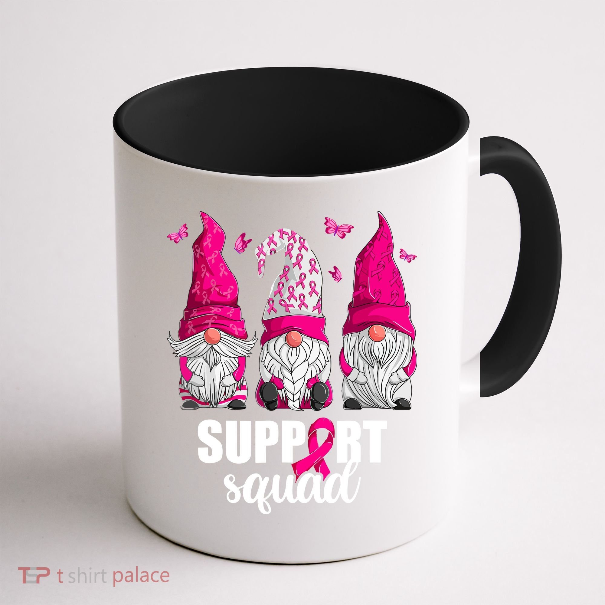 Breast Cancer Awareness Pink Gnomes Support Squad Gifts Coffee Mug