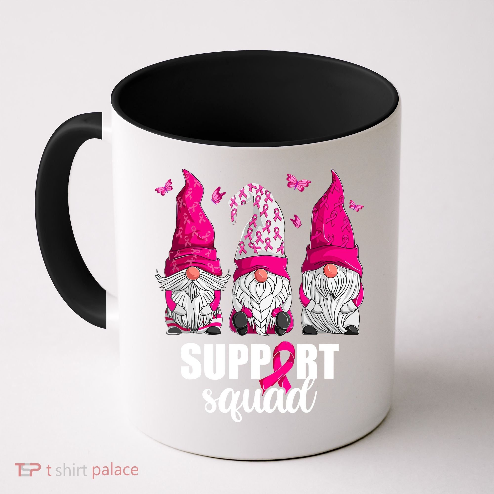 Breast Cancer Awareness Pink Gnomes Support Squad Gifts Coffee Mug