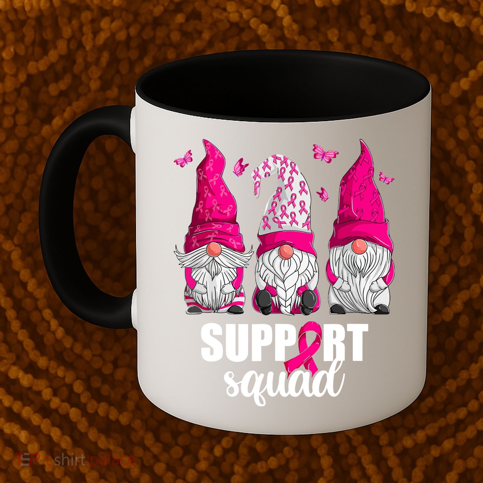 Breast Cancer Awareness Pink Gnomes Support Squad Gifts Coffee Mug