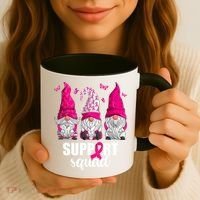 Breast Cancer Awareness Pink Gnomes Support Squad Gifts Coffee Mug thumb 3