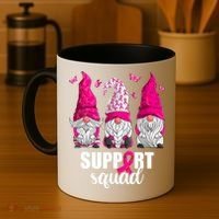 Breast Cancer Awareness Pink Gnomes Support Squad Gifts Coffee Mug thumb 4