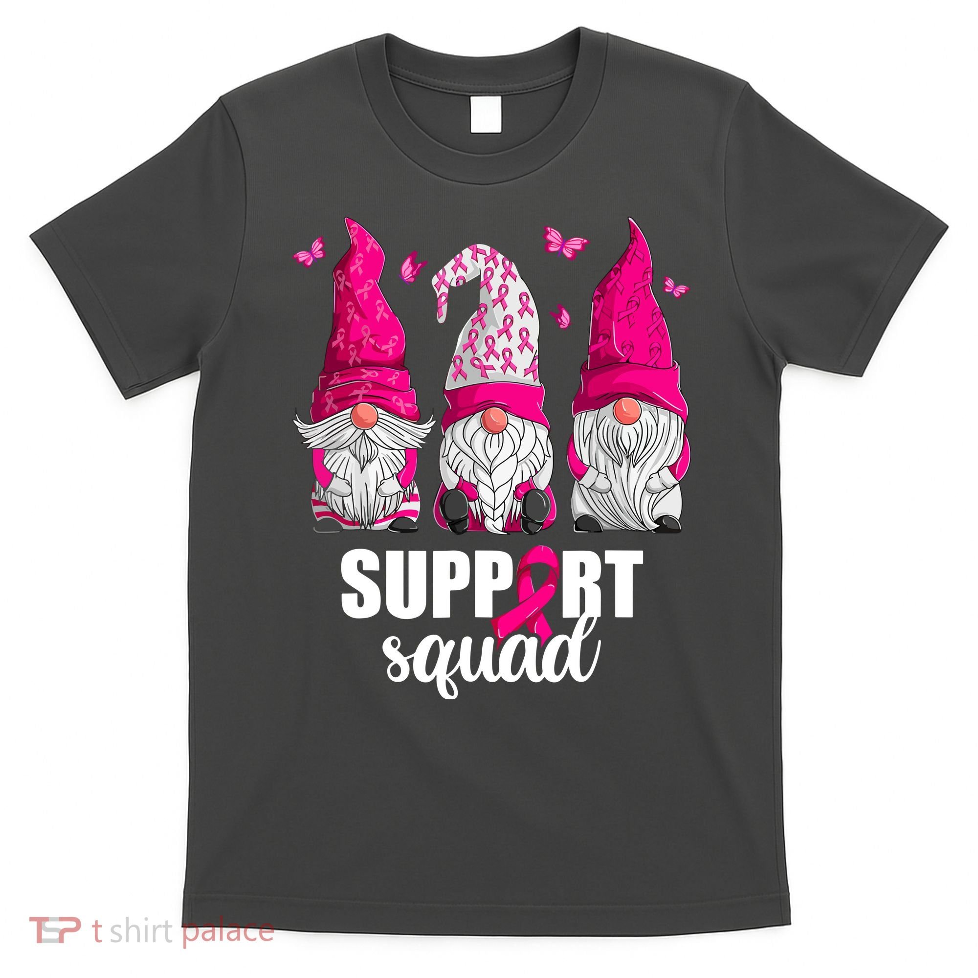 Breast Cancer Awareness Pink Gnomes Support Squad Gifts T-Shirt