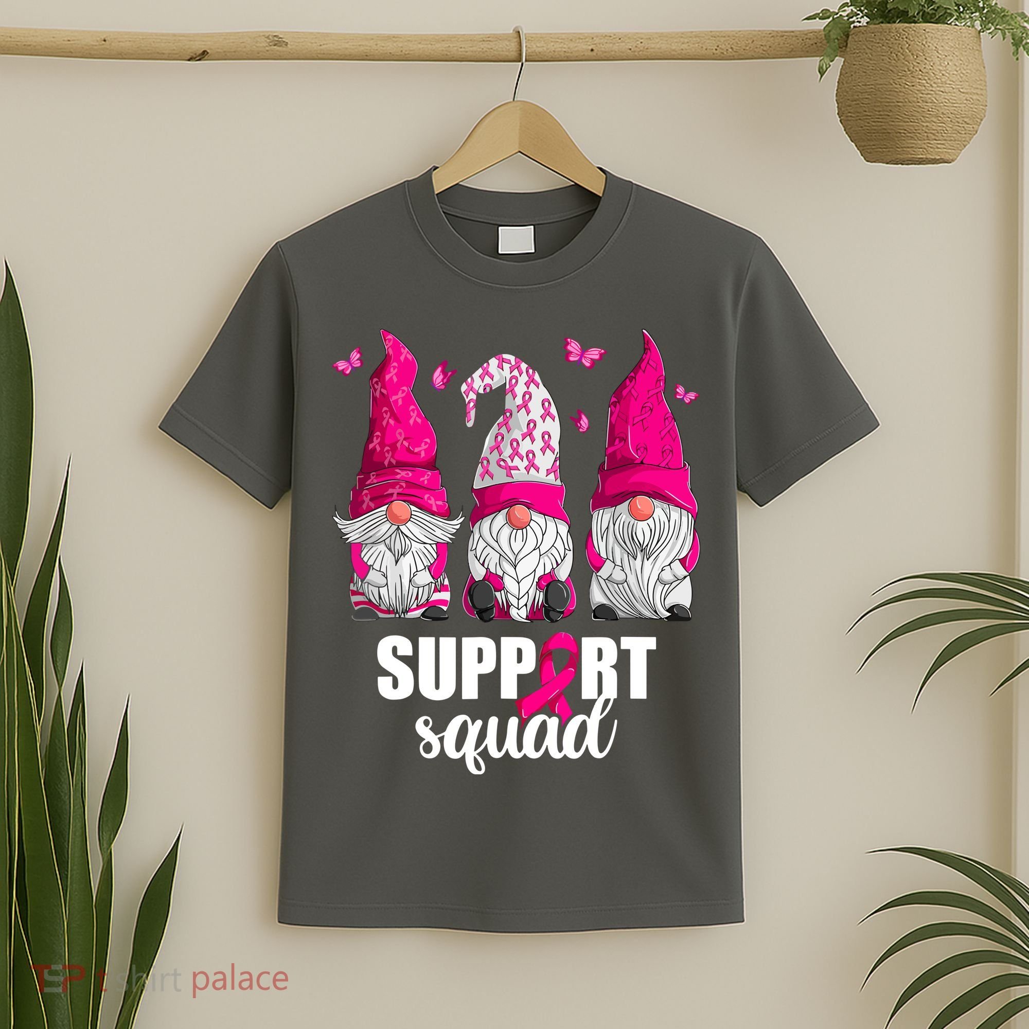 Breast Cancer Awareness Pink Gnomes Support Squad Gifts T-Shirt