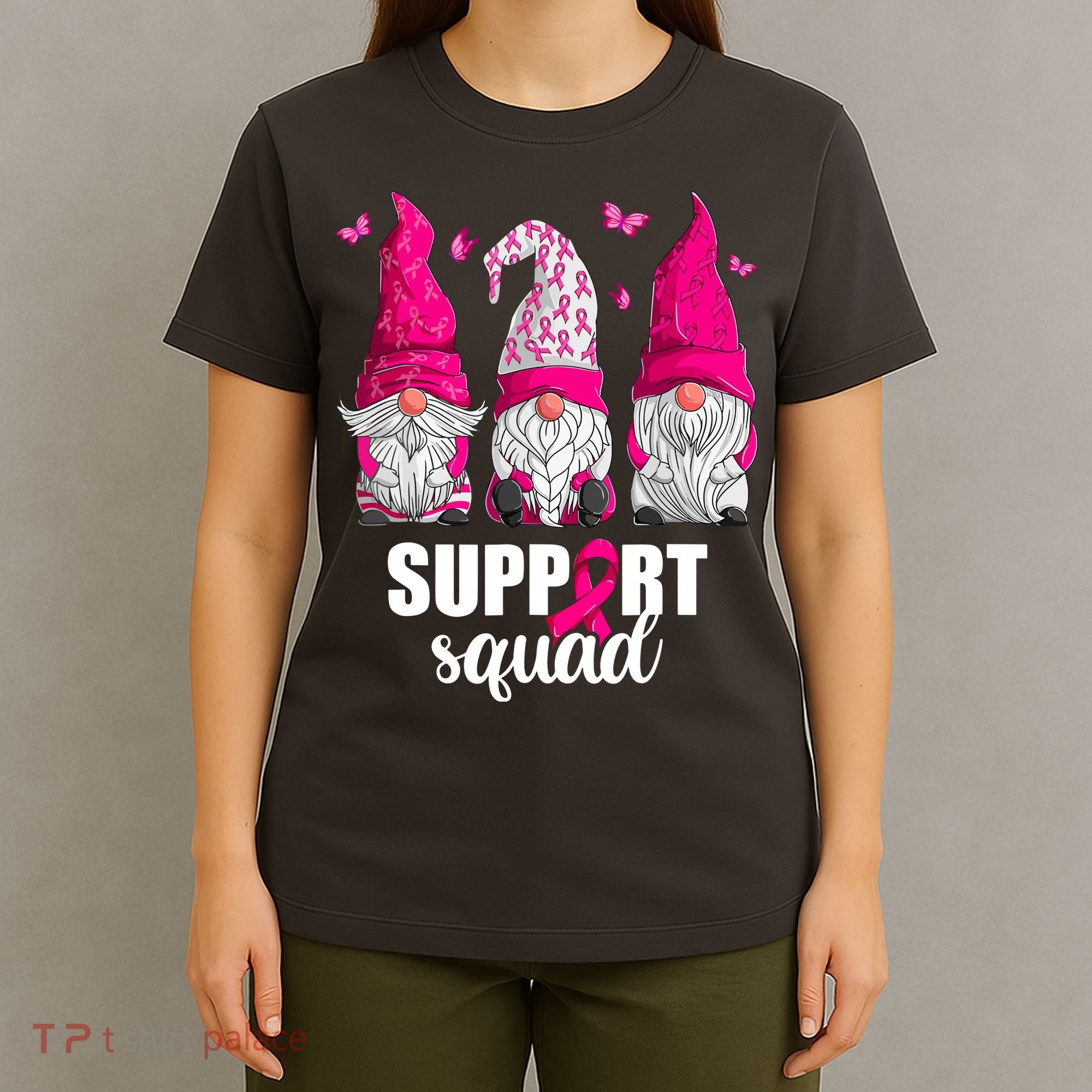 Breast Cancer Awareness Pink Gnomes Support Squad Gifts T-Shirt