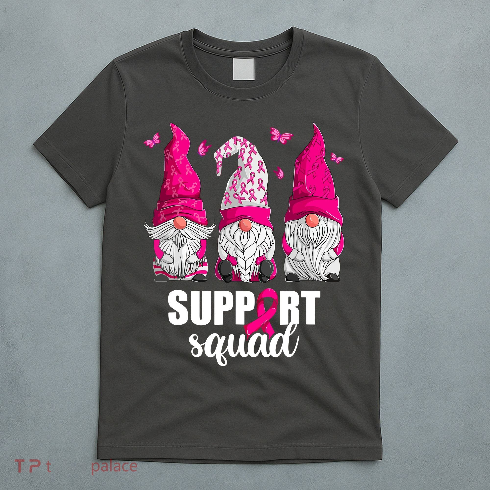 Breast Cancer Awareness Pink Gnomes Support Squad Gifts T-Shirt