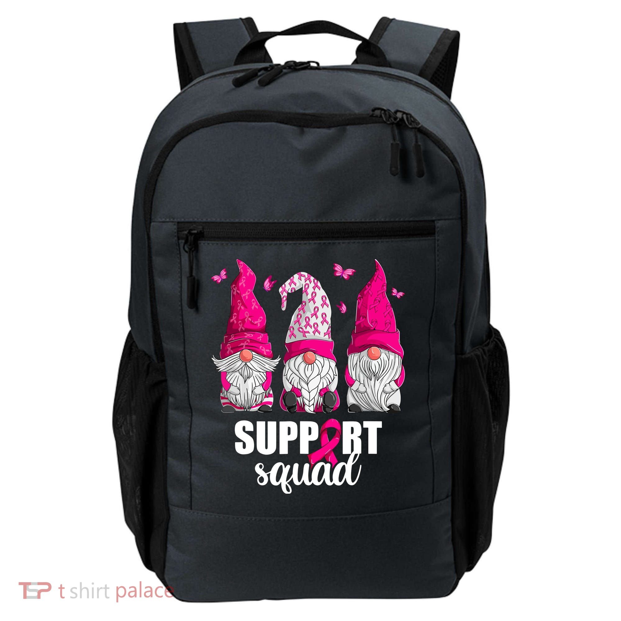 Breast Cancer Awareness Pink Gnomes Support Squad Gifts Backpack
