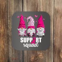 Breast Cancer Awareness Pink Gnomes Support Squad Gifts Coaster thumb 0
