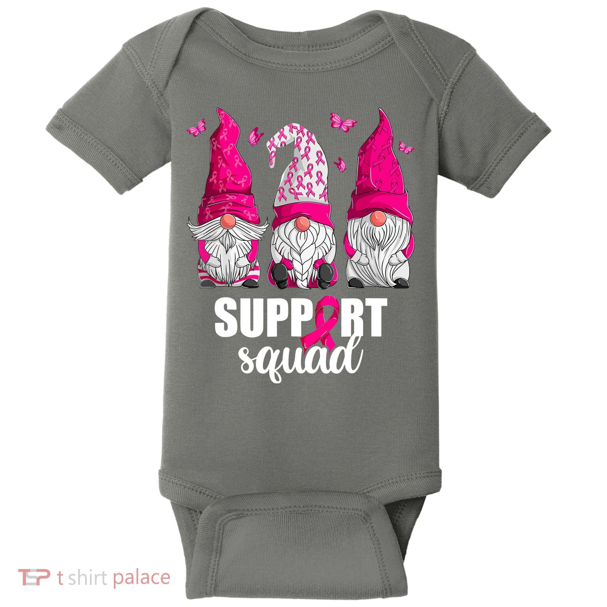 Breast Cancer Awareness Pink Gnomes Support Squad Gifts Baby Bodysuit