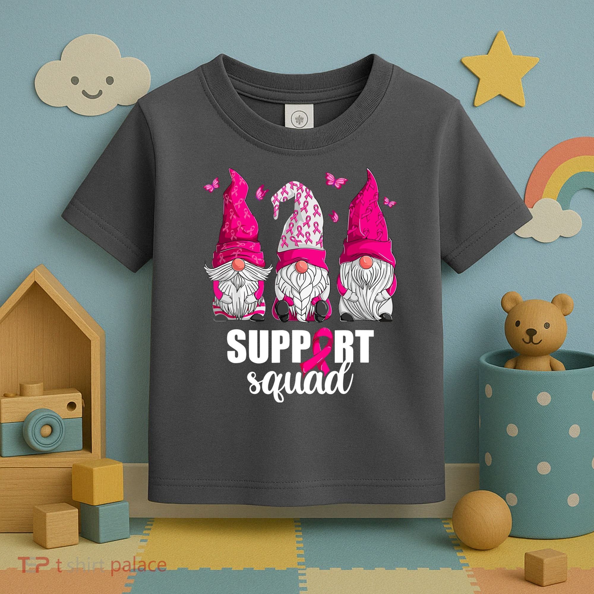 Breast Cancer Awareness Pink Gnomes Support Squad Gifts Toddler T-Shirt