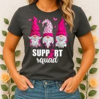 Breast Cancer Awareness Pink Gnomes Support Squad Gifts Women's T-Shirt thumb 2