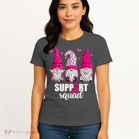 Breast Cancer Awareness Pink Gnomes Support Squad Gifts Women's T-Shirt thumb 4