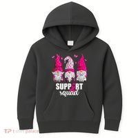 Breast Cancer Awareness Pink Gnomes Support Squad Gifts Kids Hoodie thumb 0