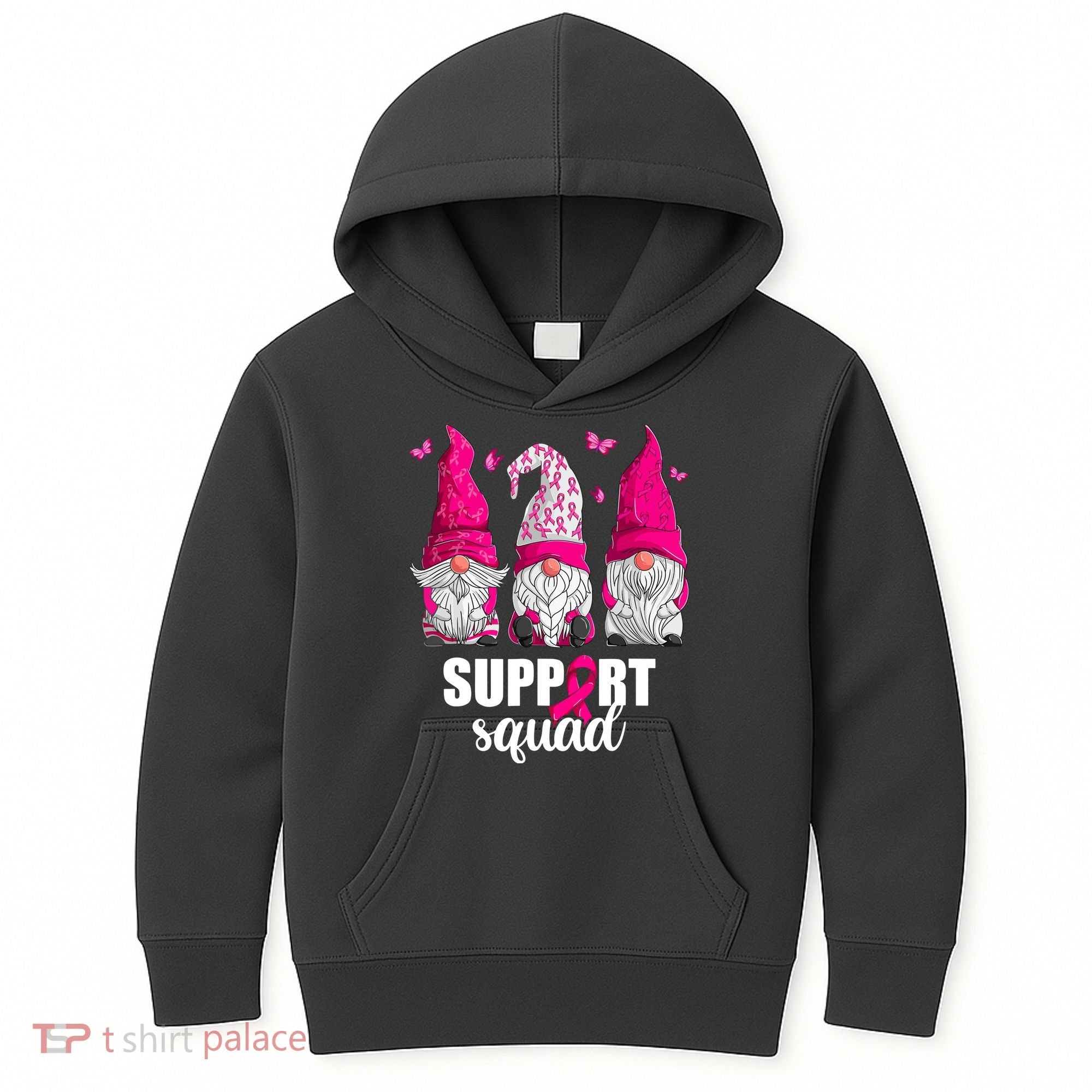 Breast Cancer Awareness Pink Gnomes Support Squad Gifts Kids Hoodie