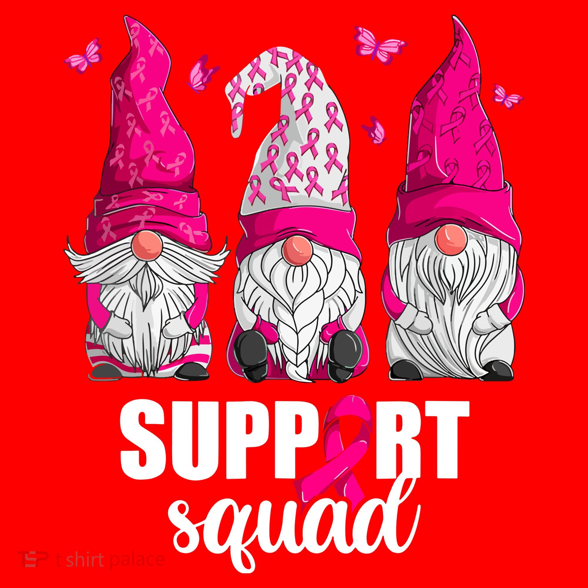 Breast Cancer Awareness Pink Gnomes Support Squad Gifts Santa Hat