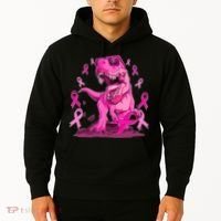 Breast Cancer Awareness Wear Pink Trex Dinosaur Hoodie thumb 2