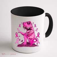 Breast Cancer Awareness Wear Pink Trex Dinosaur Coffee Mug thumb 1