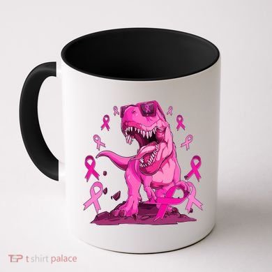 Breast Cancer Awareness Wear Pink Trex Dinosaur Coffee Mug