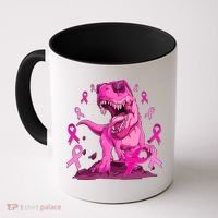 Breast Cancer Awareness Wear Pink Trex Dinosaur Coffee Mug thumb 0