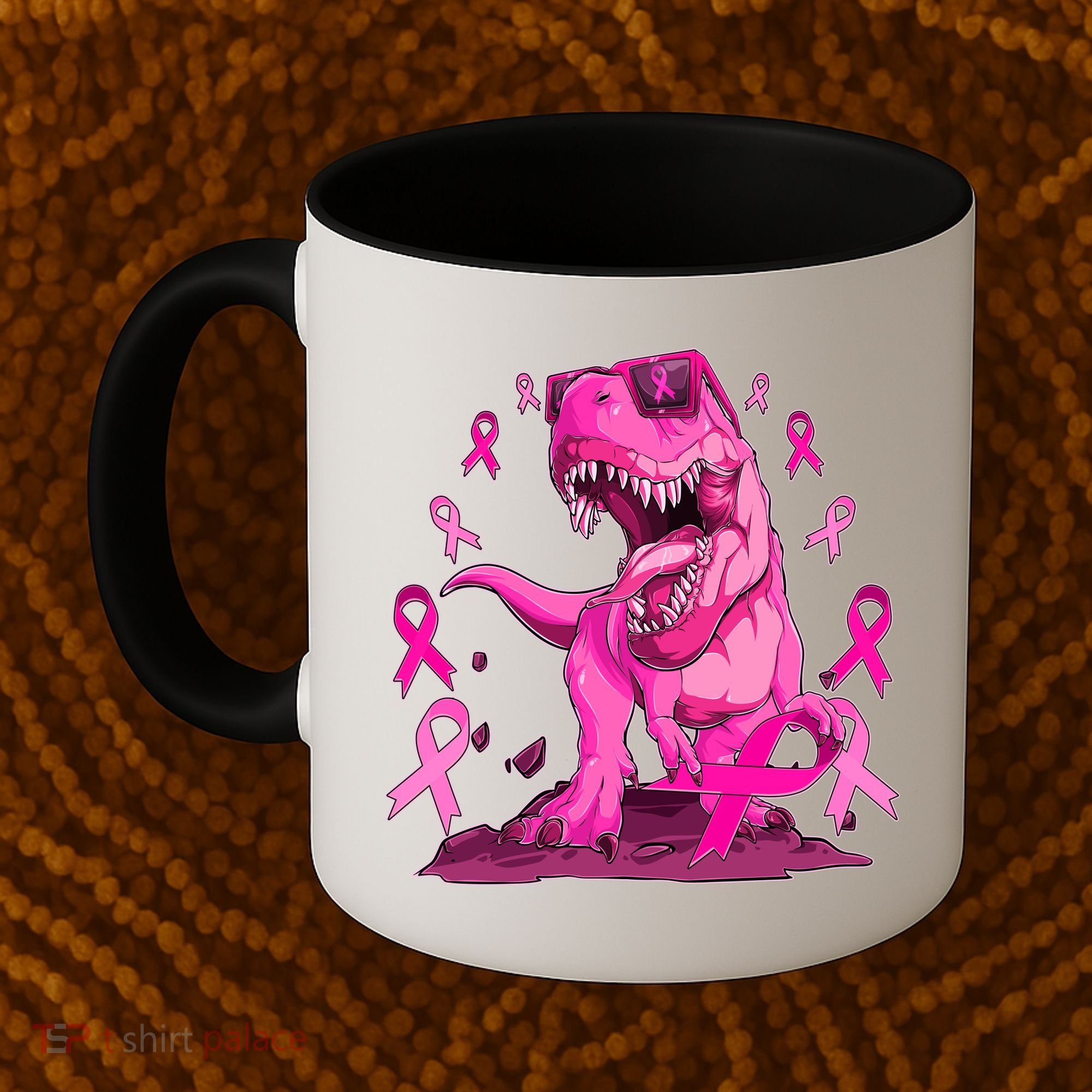 Breast Cancer Awareness Wear Pink Trex Dinosaur Coffee Mug