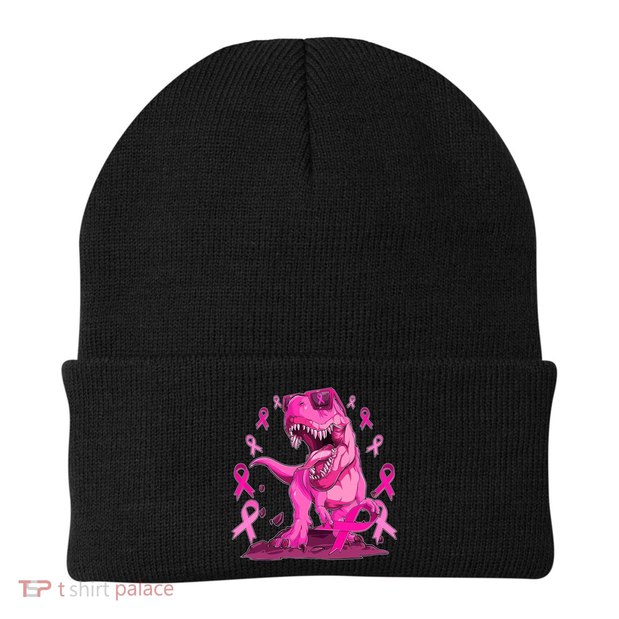 Breast Cancer Awareness Wear Pink Trex Dinosaur Beanie