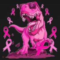 Breast Cancer Awareness Wear Pink Trex Dinosaur Women's Hoodie thumb 2