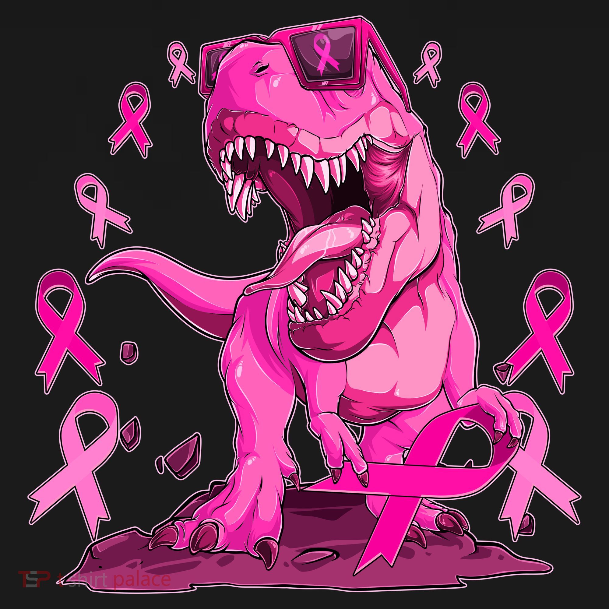 Breast Cancer Awareness Wear Pink Trex Dinosaur Women's Tank Top