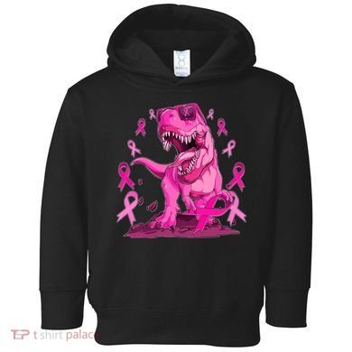Breast Cancer Awareness Wear Pink Trex Dinosaur Toddler Hoodie
