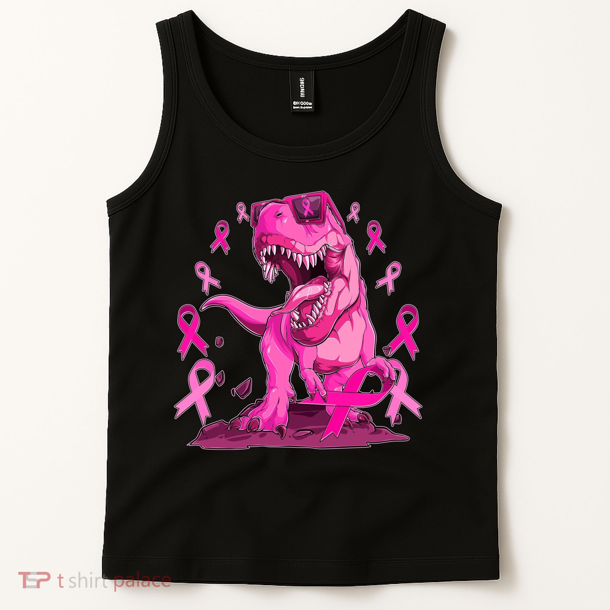 Breast Cancer Awareness Wear Pink Trex Dinosaur Tank Top